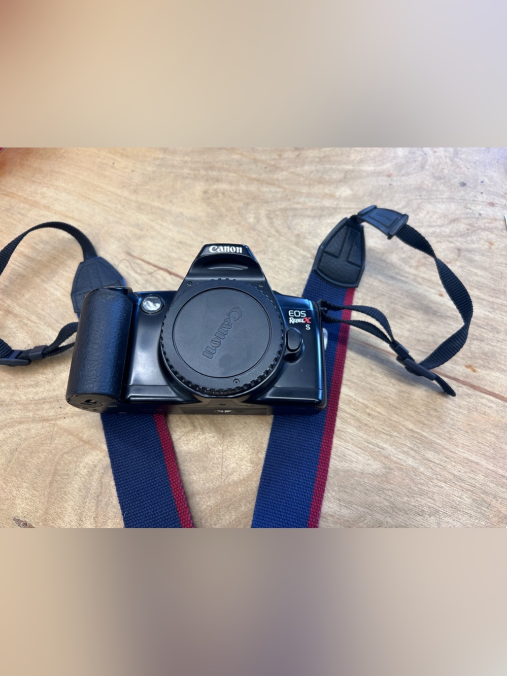 Canon EOS Rebel xs eos 35 mm Camera Body with Navy & Red Strap